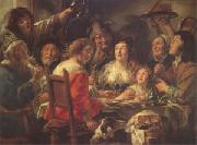 Jacob Jordaens The King Drinks Celebration of the Feast of the Epiphany (mk05) oil